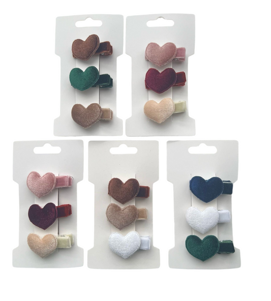 Haarclipje velvet hartje