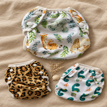 Wasbare zwemluier Jungle design 1 – collectie flat-lay
