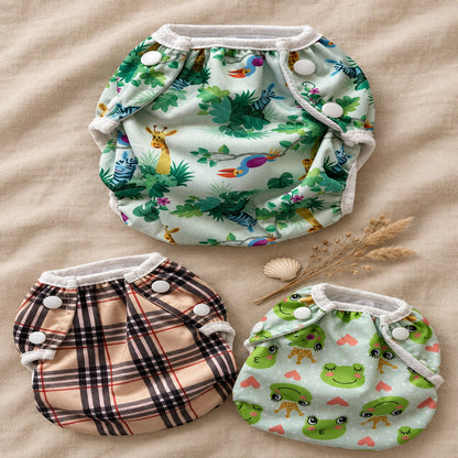 Wasbare zwemluier Jungle design 2 – collectie flat-lay